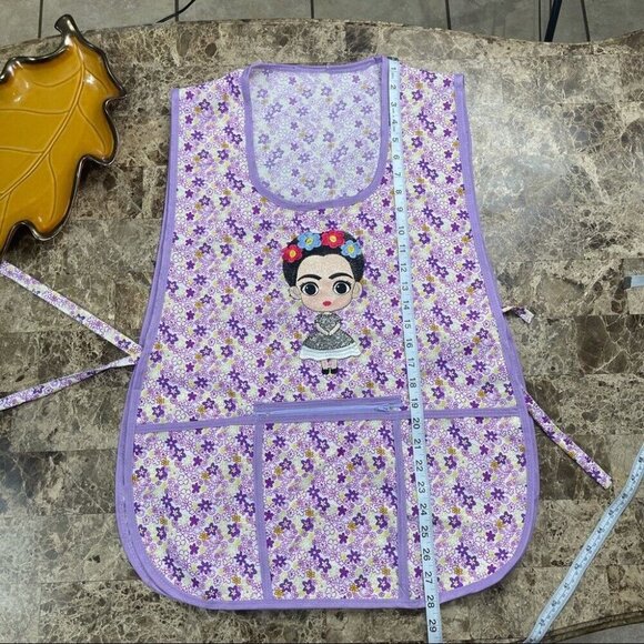 Craft Apron Mexican Artisan Little Frida Embroidered. Mandil Artesanal Mexicano - Picture 7 of 7